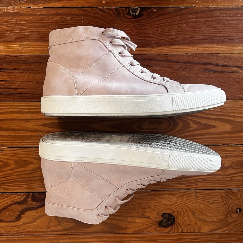 Steve Madden‎ Theo High Top Sneakers Men's 10M Light Pink Blush Casual Shoes